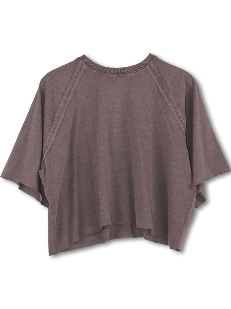 Simply Southern Washed Crop Tee- Dark Grey