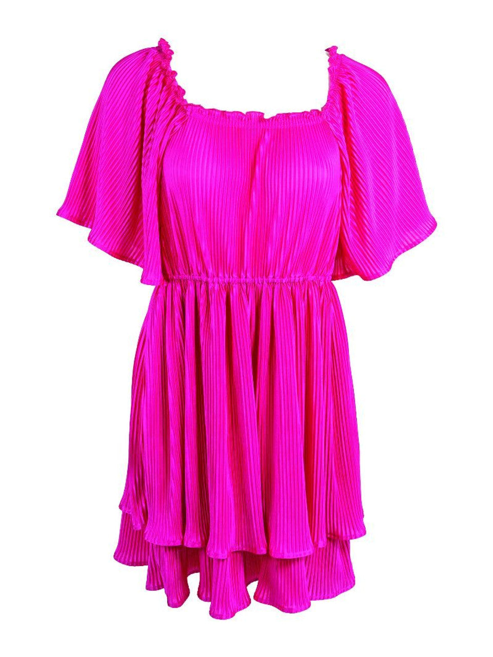 Simply Southern Pleated Fuchsia Dress