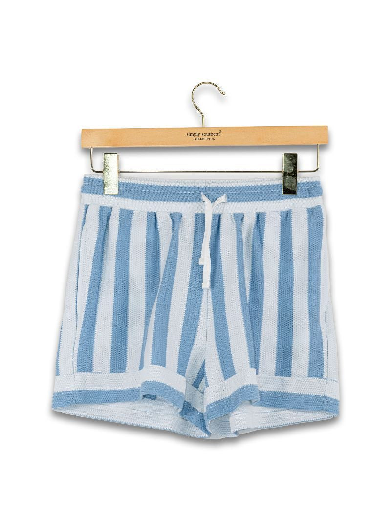 Simply Southern Blue Striped USA Short Set