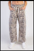 French Terry Animal Print Barrel Pants