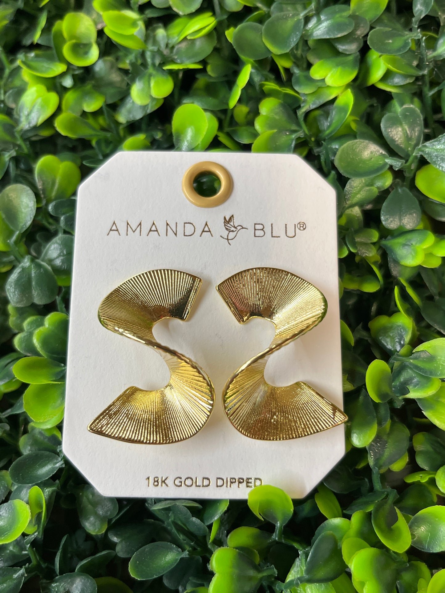 Gold Polished Textured Regan Earrings