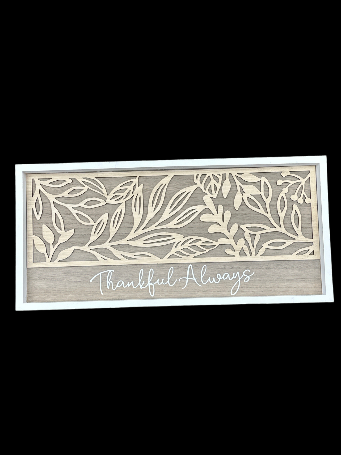 White Frame Sign 3D Floral Cutout