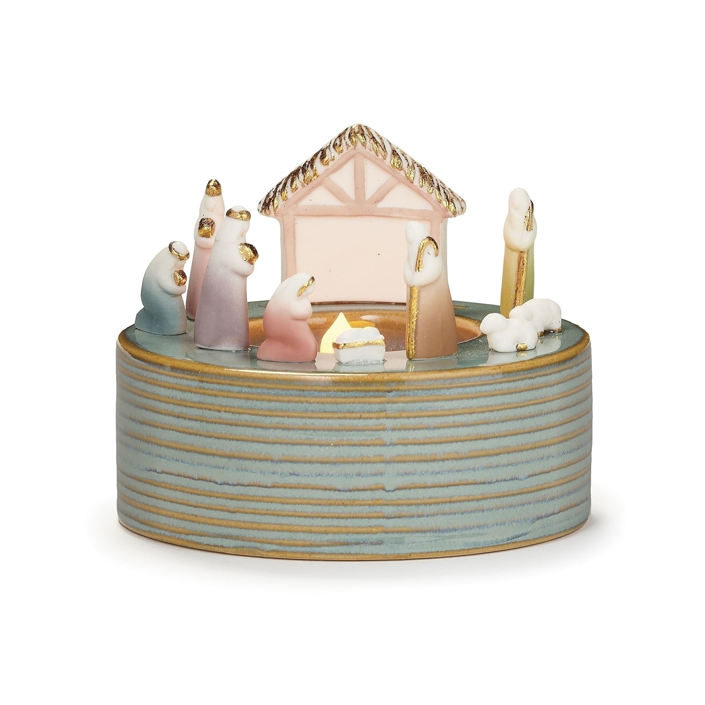 Nativity Rim Tealight Candle Holder