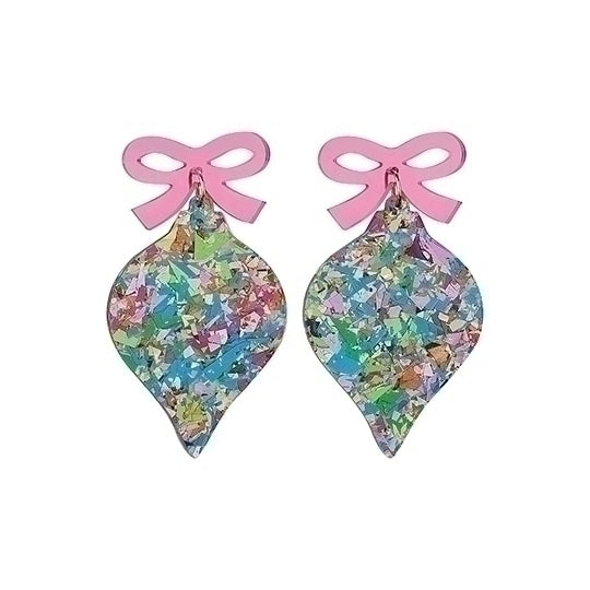 Acrylic Sparkle Confetti Christmas Earrings