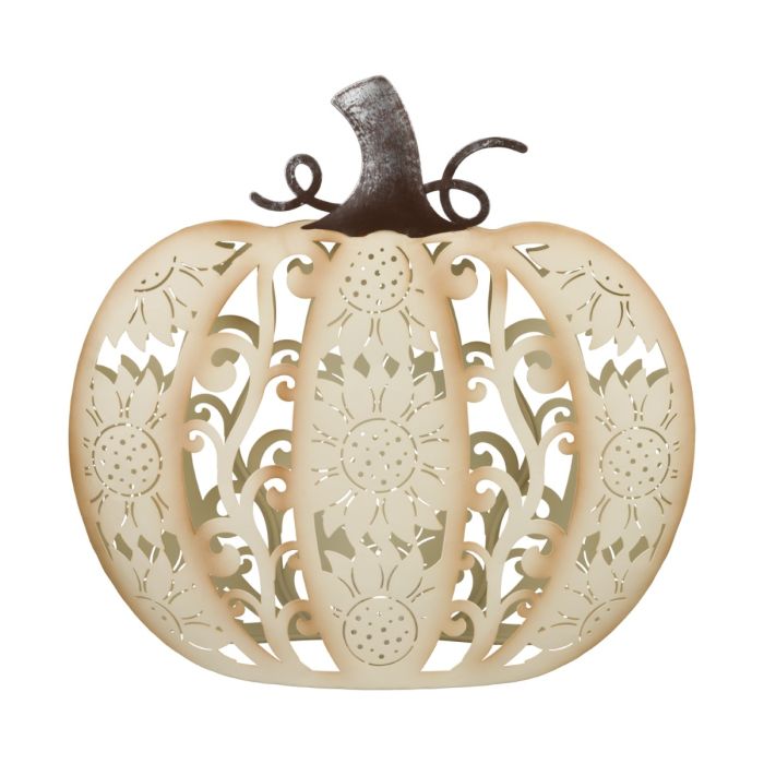 LED Cutout Pumpkin Decor - White