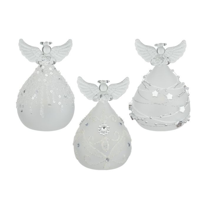 LED Frost Silver Angel Decor