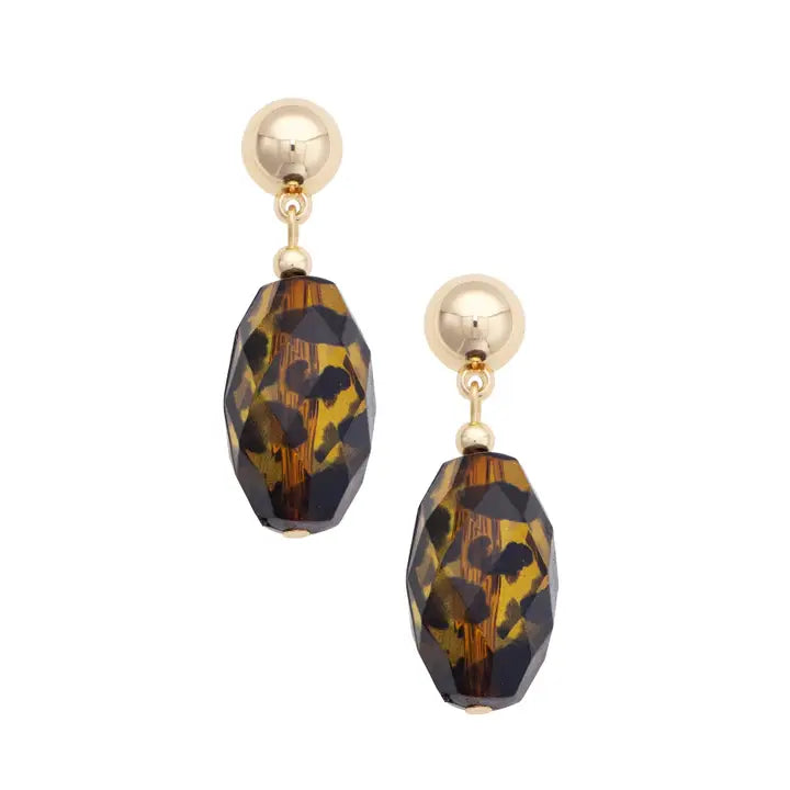 Canvas Leighton Faceted Drop Earrings in Tortoise
