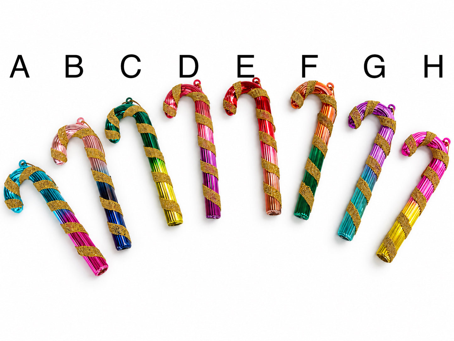 Glitterville Christmas Ombre Candy Cane Ornament