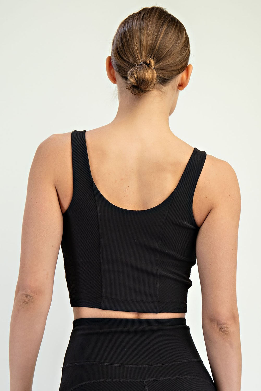 Rae Mode Nylon Rib V Neck Tank