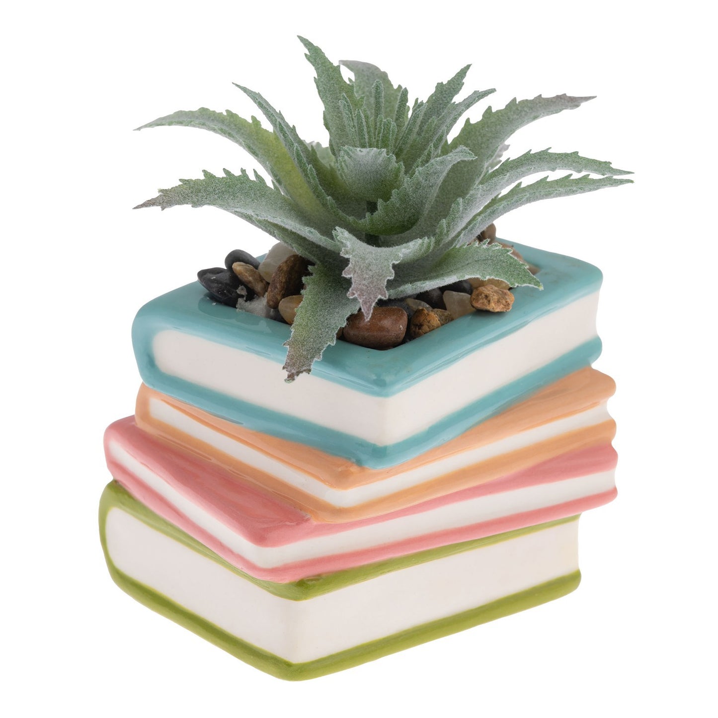 Faux Succulent In Book Shaped Pot
