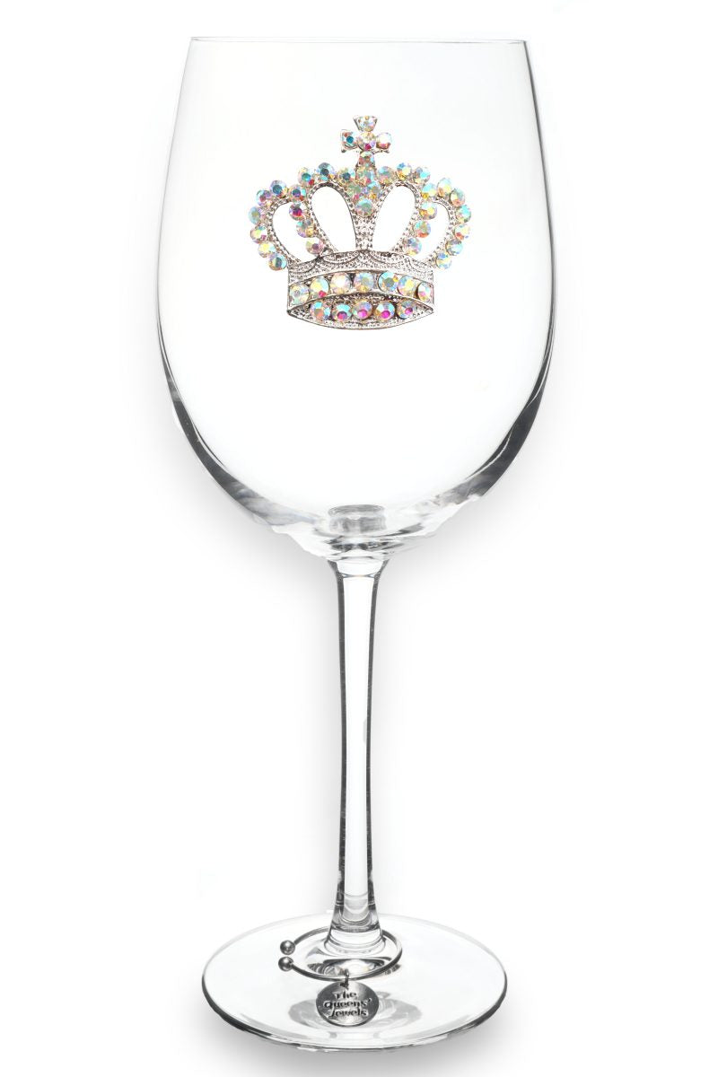 Aurora Borealis Jeweled Crown Wine Glass