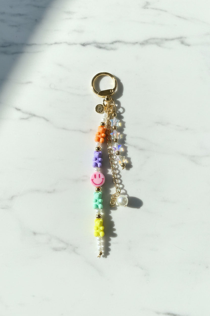 Jane Marie Multi Color Gummy Bear With Stars Keychain