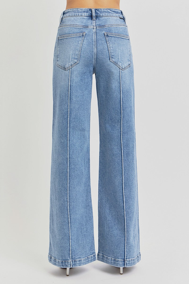 High Waist Wide Leg Pintuck Detailed Pants