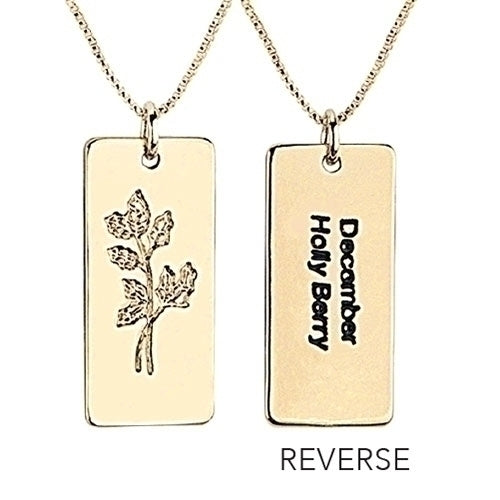 Gold Tone Birth Month Flower Necklace