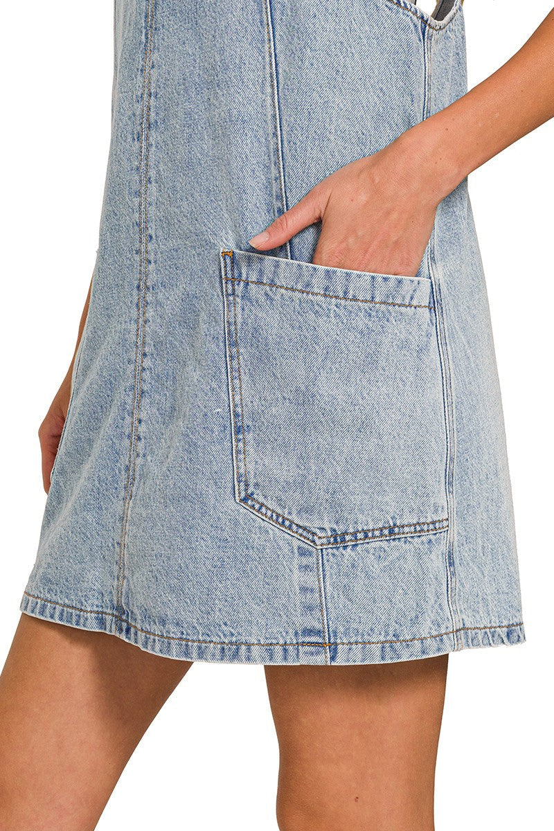 Light Denim Overall Dress