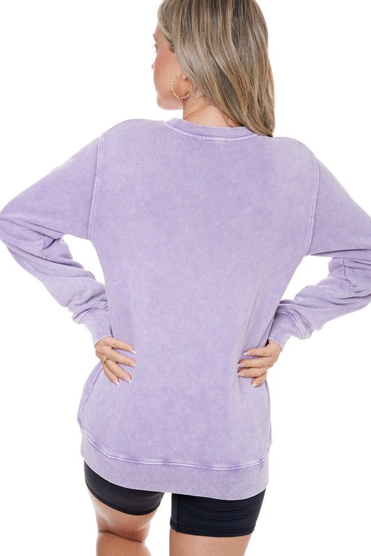 Lavender Glitter Bow Ribbons All-over Graphic Sweatshirt