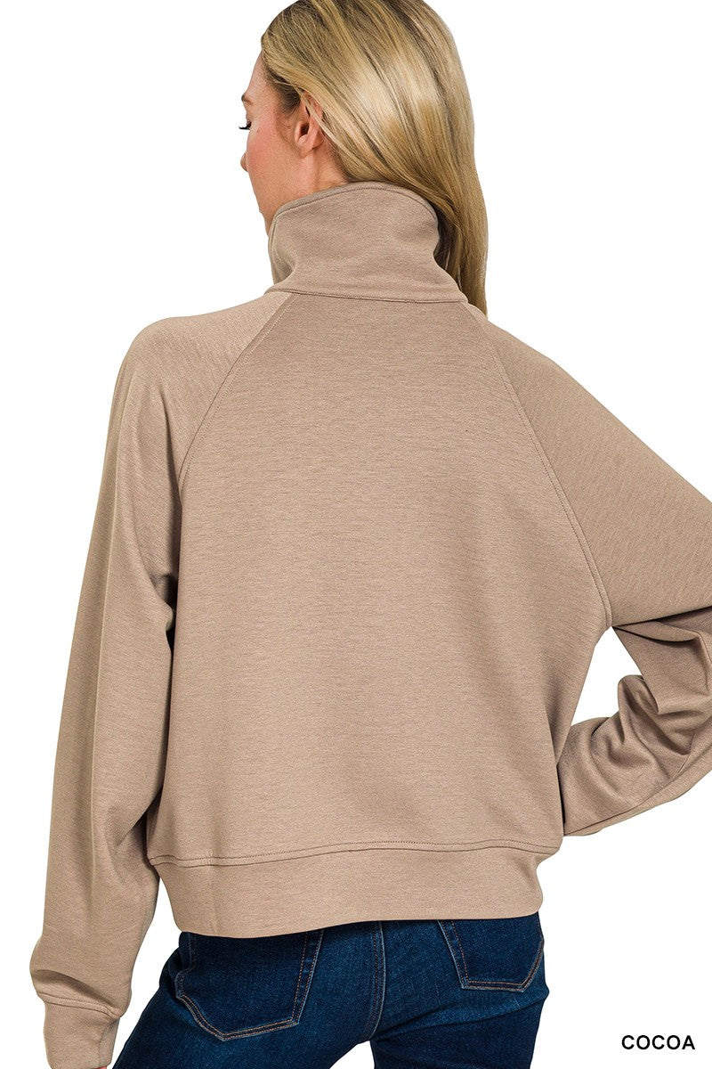 Scuba Half Zip Pullover With Kangaroo Pocket