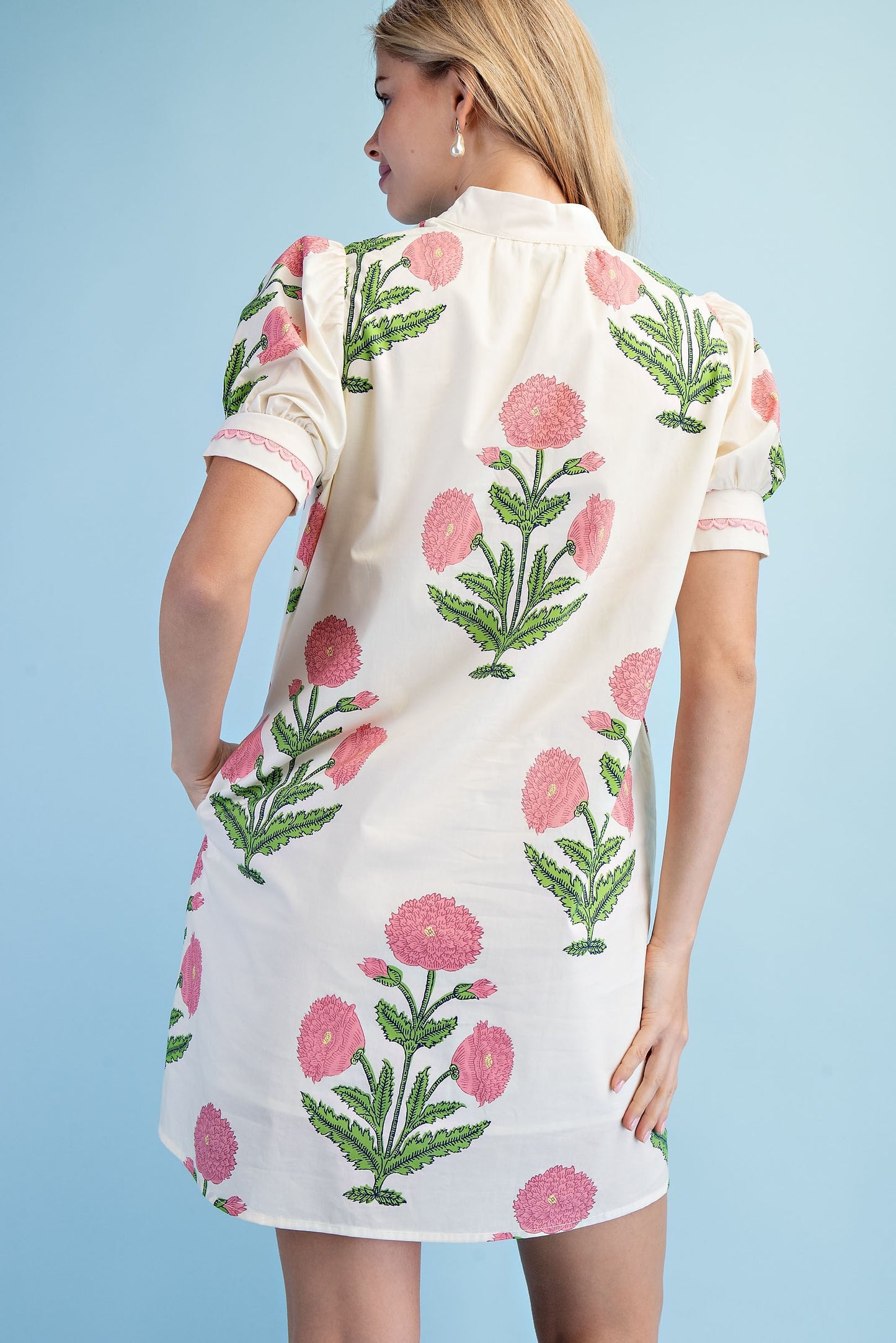 Floral Print Notch Neck Dress