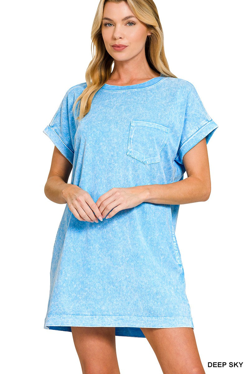 Halo Washed Premium Cotton T-shirts Dress