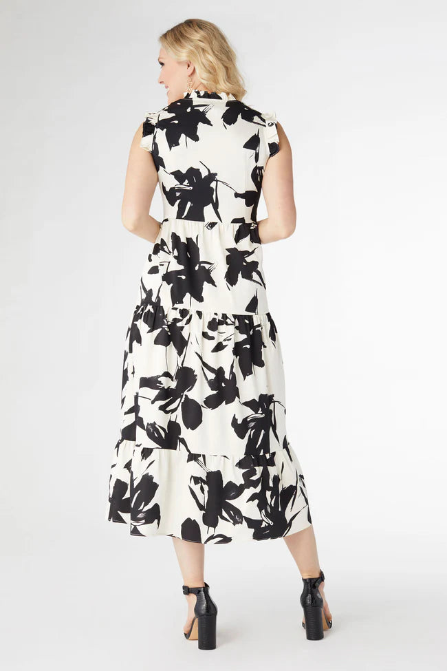 Leilani Black & Cream Floral Maxi Dress