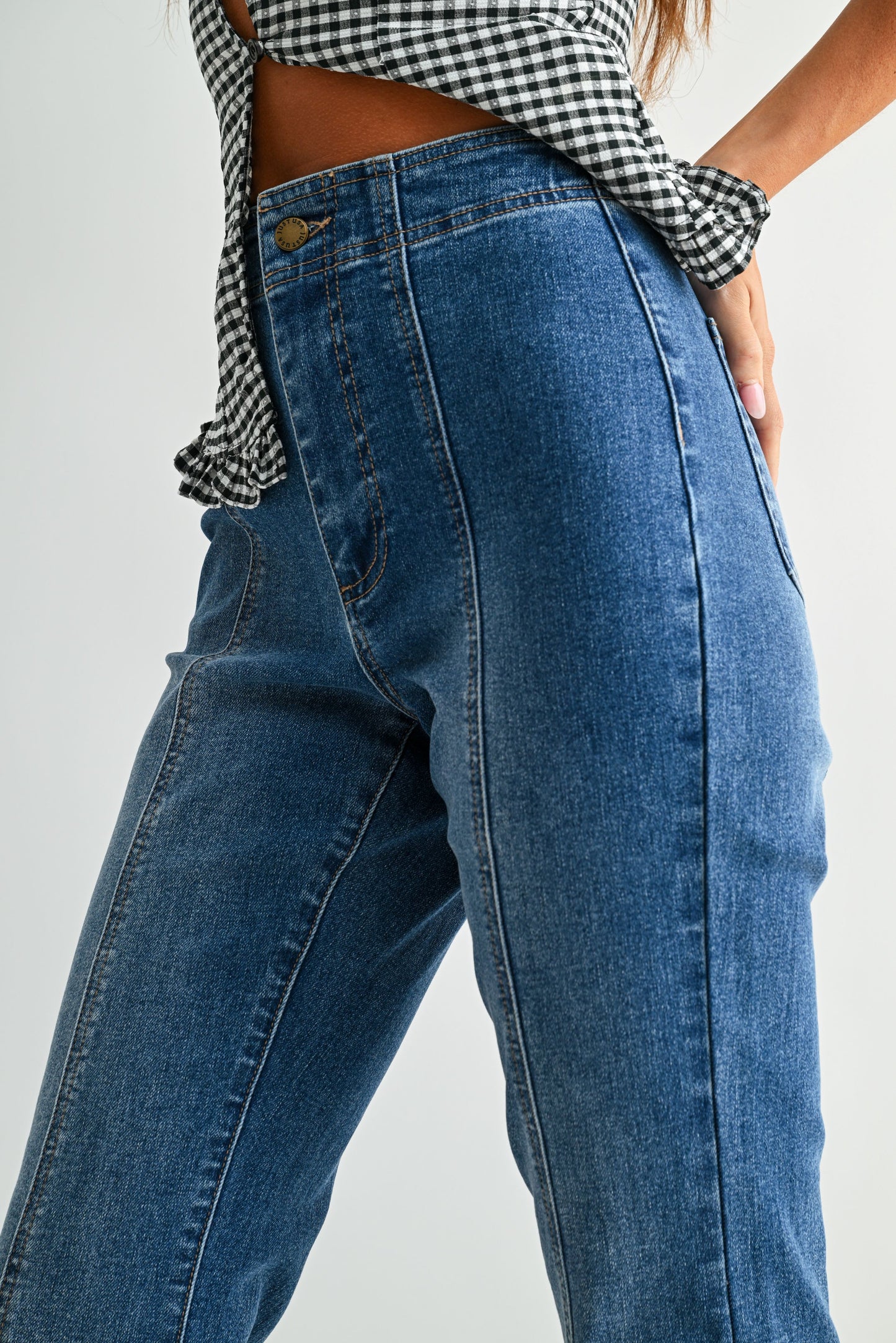 Just Black Denim Seamed Western Flare Jeans