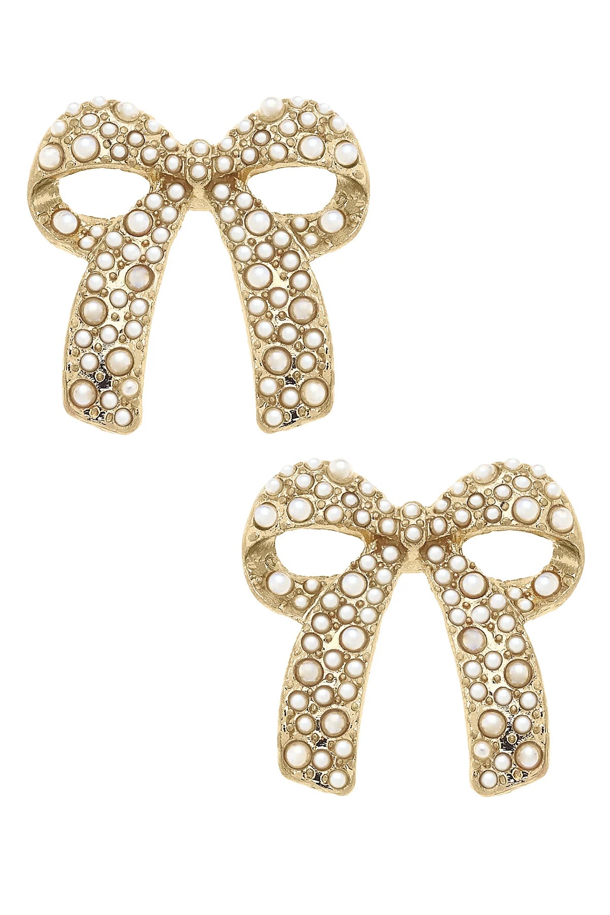 Priscilla Pearl Studded Bow Earrings