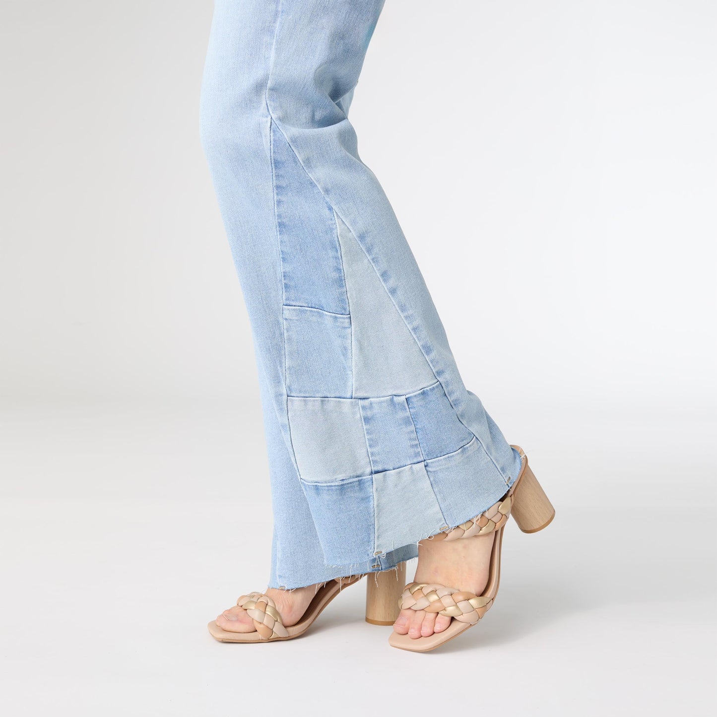 Light Denim EverStretch Flare with Checkered Insert
