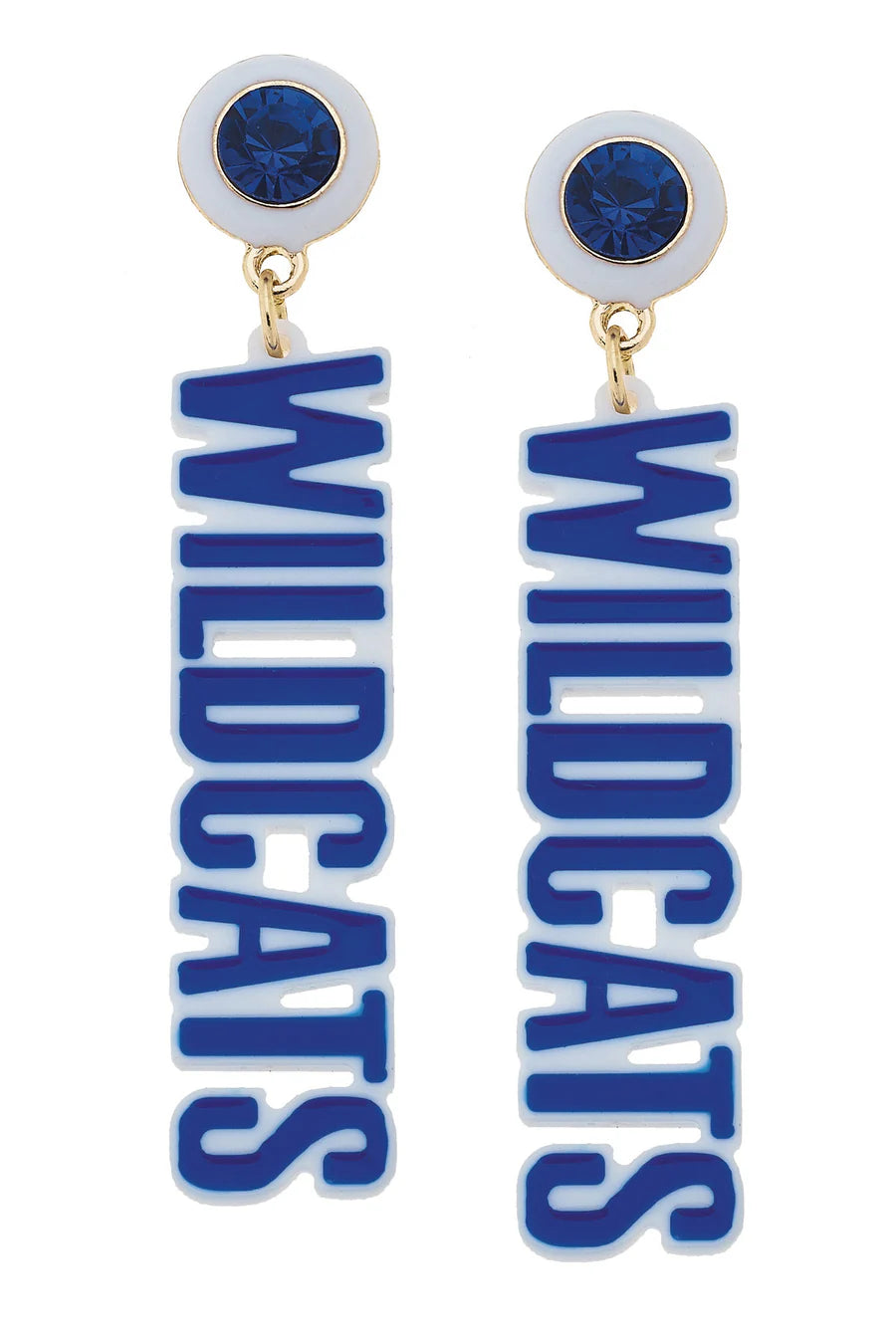 Kentucky Wildcats Resin Block Letter Earrings in Blue