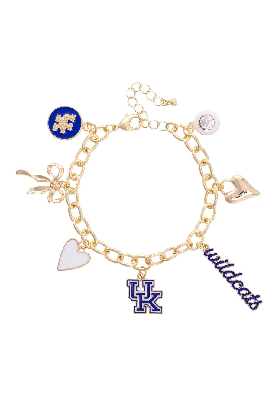 Kentucky Wildcats Enamel Icons Charm Bracelet in Shiny Gold