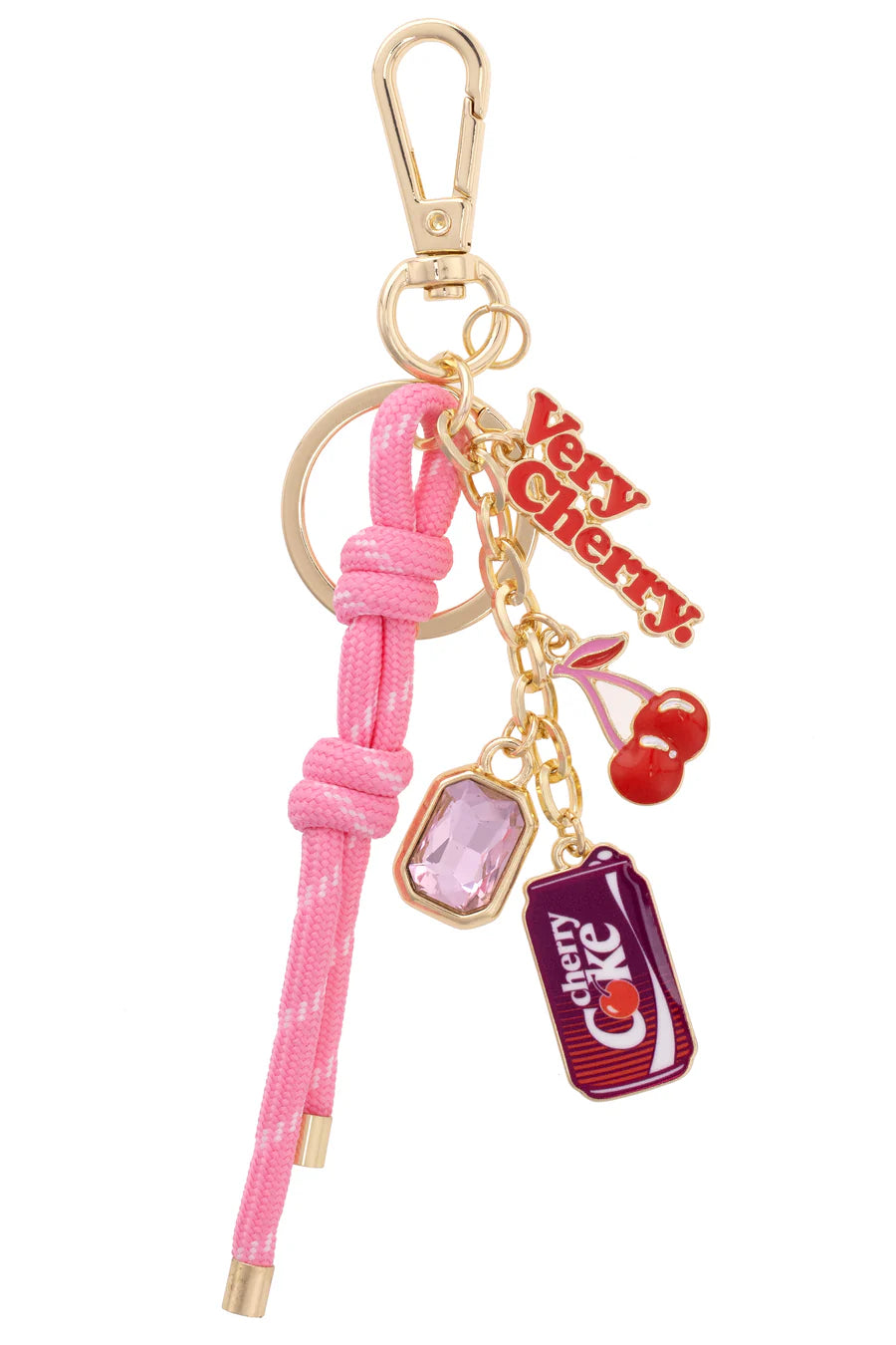 Cherry Coke Cluster Bag Charm in Light Pink