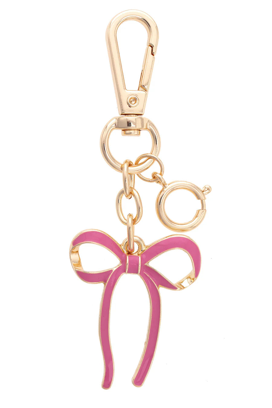 Pink Tied Bow Enamel Bag Charm