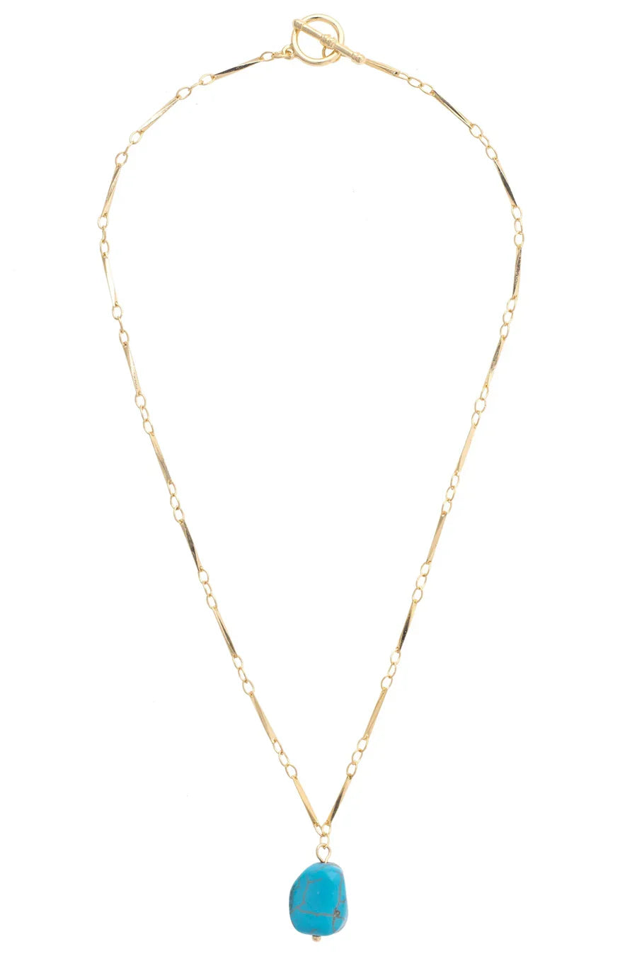 Canvas Silver City Stone Drop Necklace in Turquoise