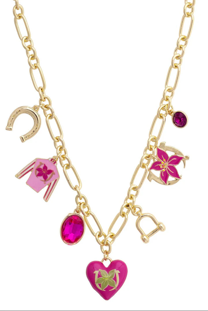 Churchill Downs Jockey Silk Enamel Charm Necklace