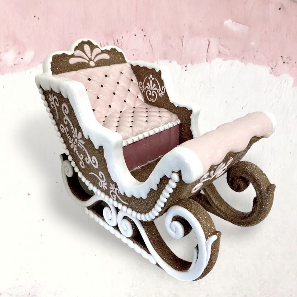 Brown & Pink Gingerbread Sleigh