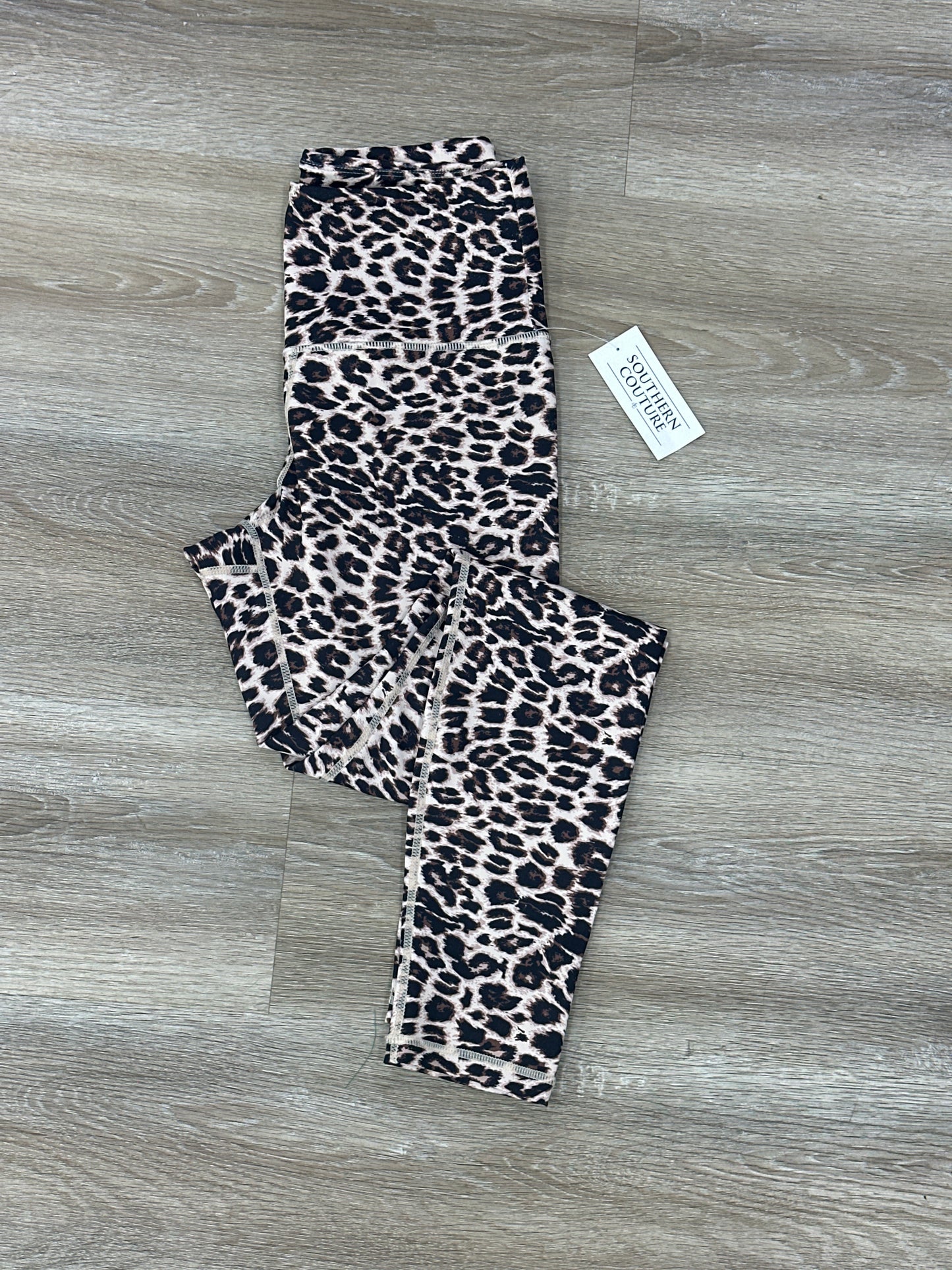 Southern Couture Solid Leopard Leggings
