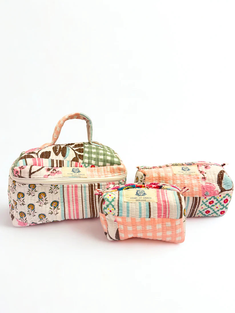 Rose Chapelle | Quilted Cosmetic Bag Set