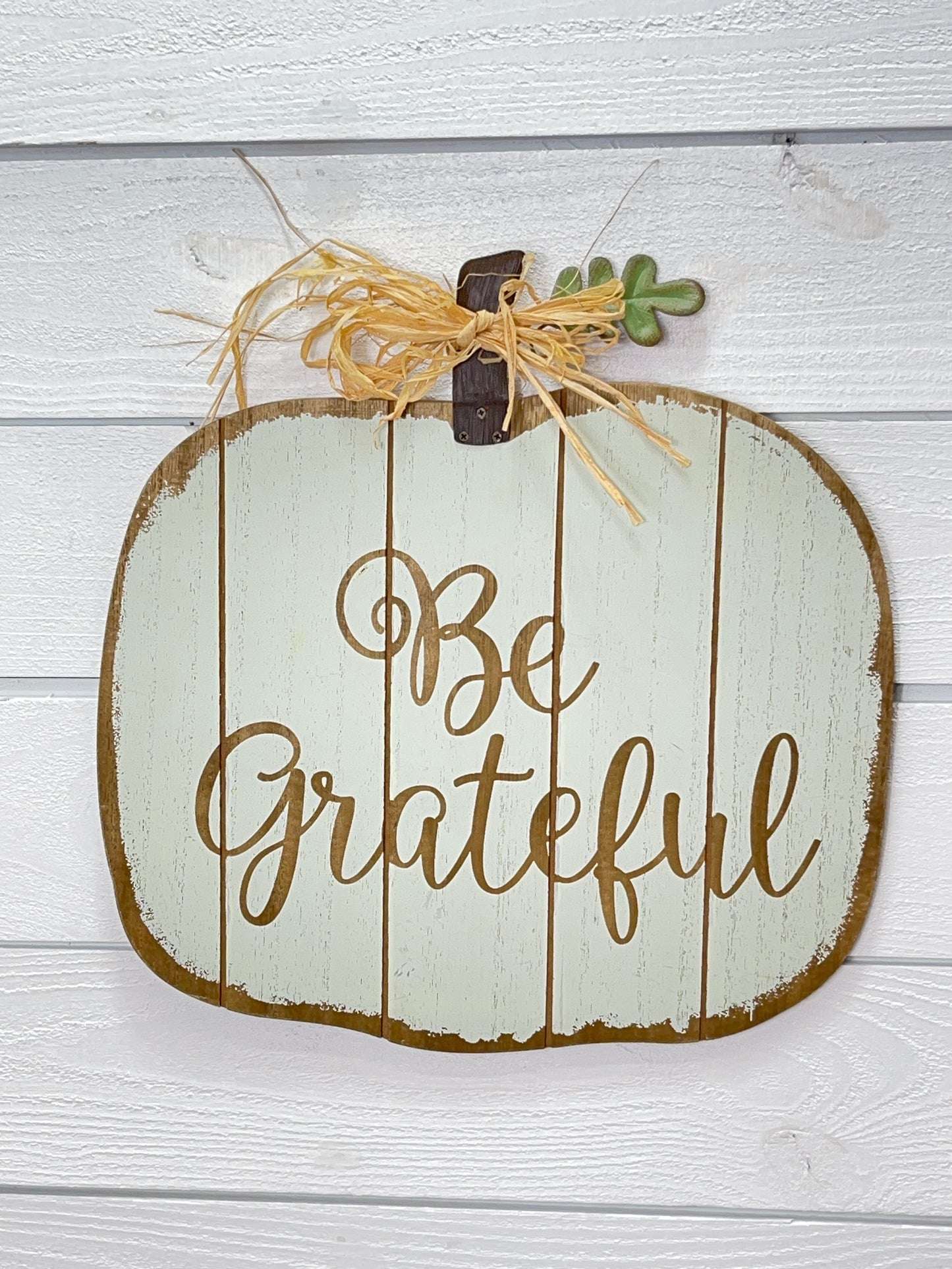 Be Grateful Wooden Pumpkin