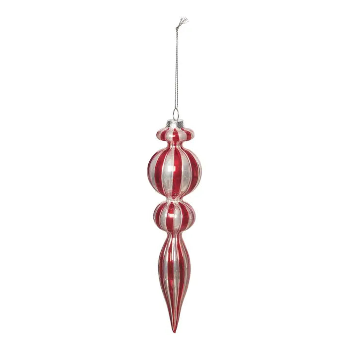 Christmas Red & White Vintage Bauble Ornament