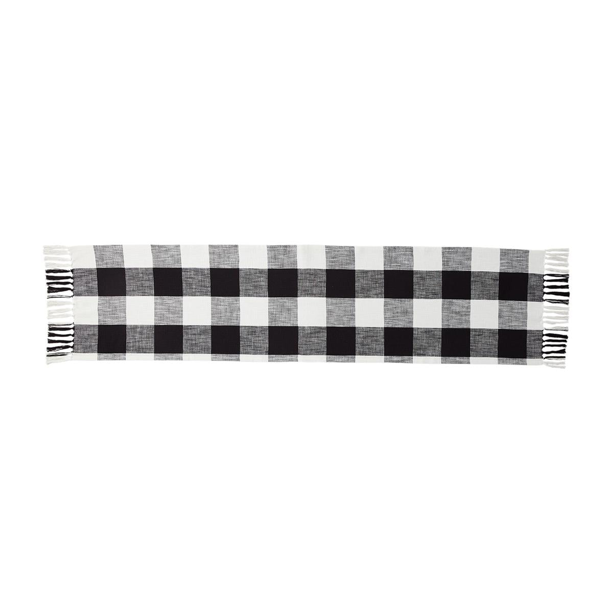 Mud Pie Black & White Checkered Table Runner