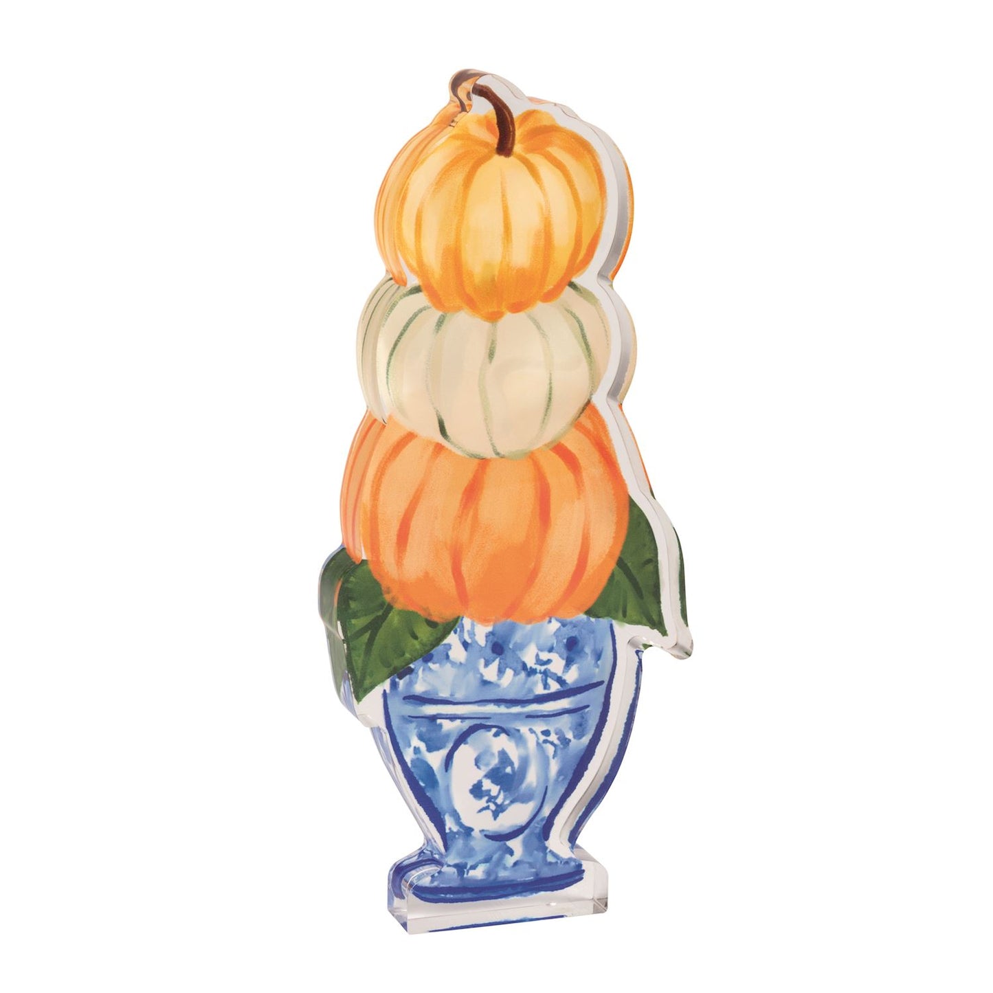 Mud Pie One Pumpkin Topiary Acrylic Sitter