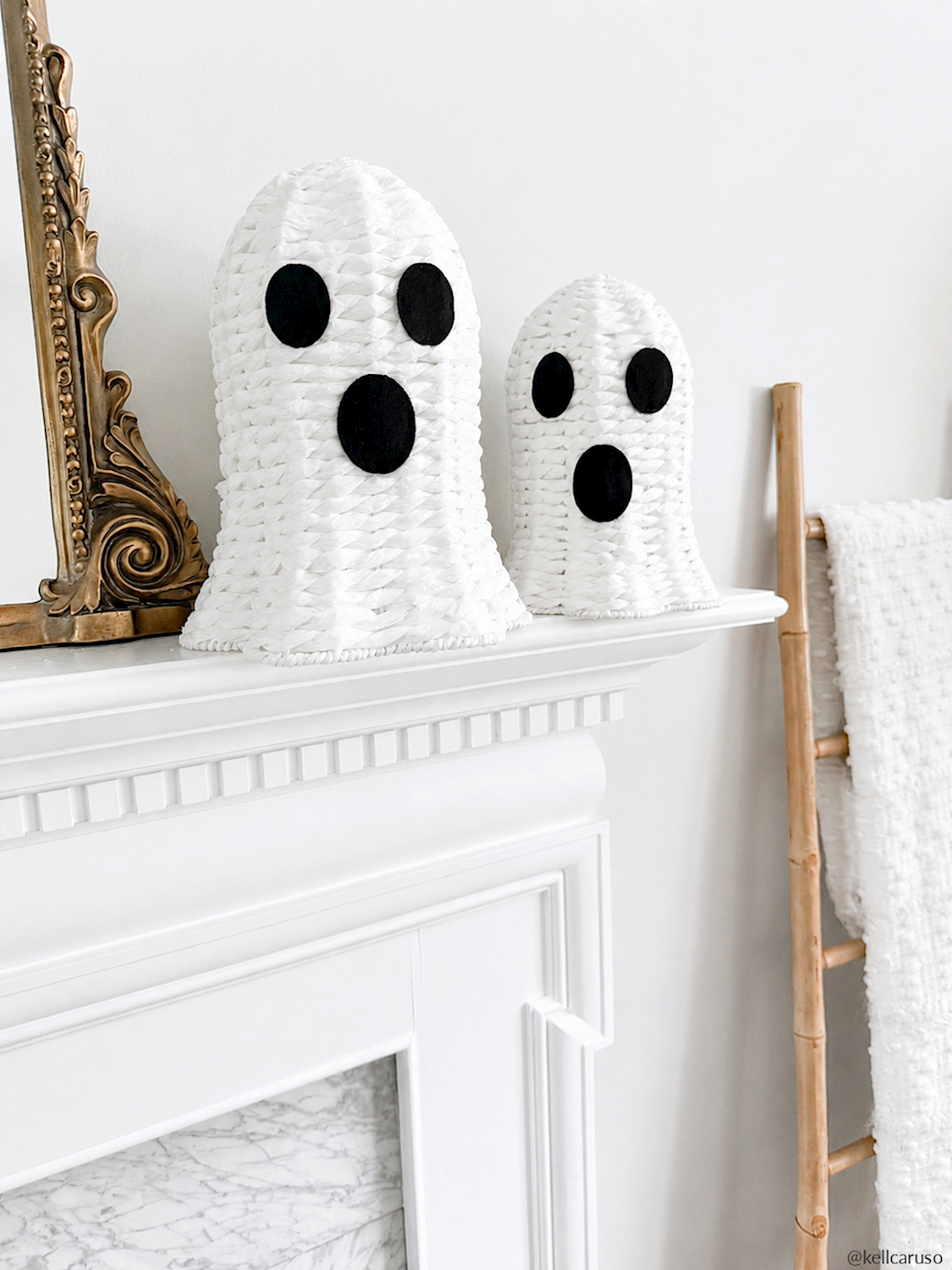 Mud Pie Woven Ghost Sitter Decor- Set of 2