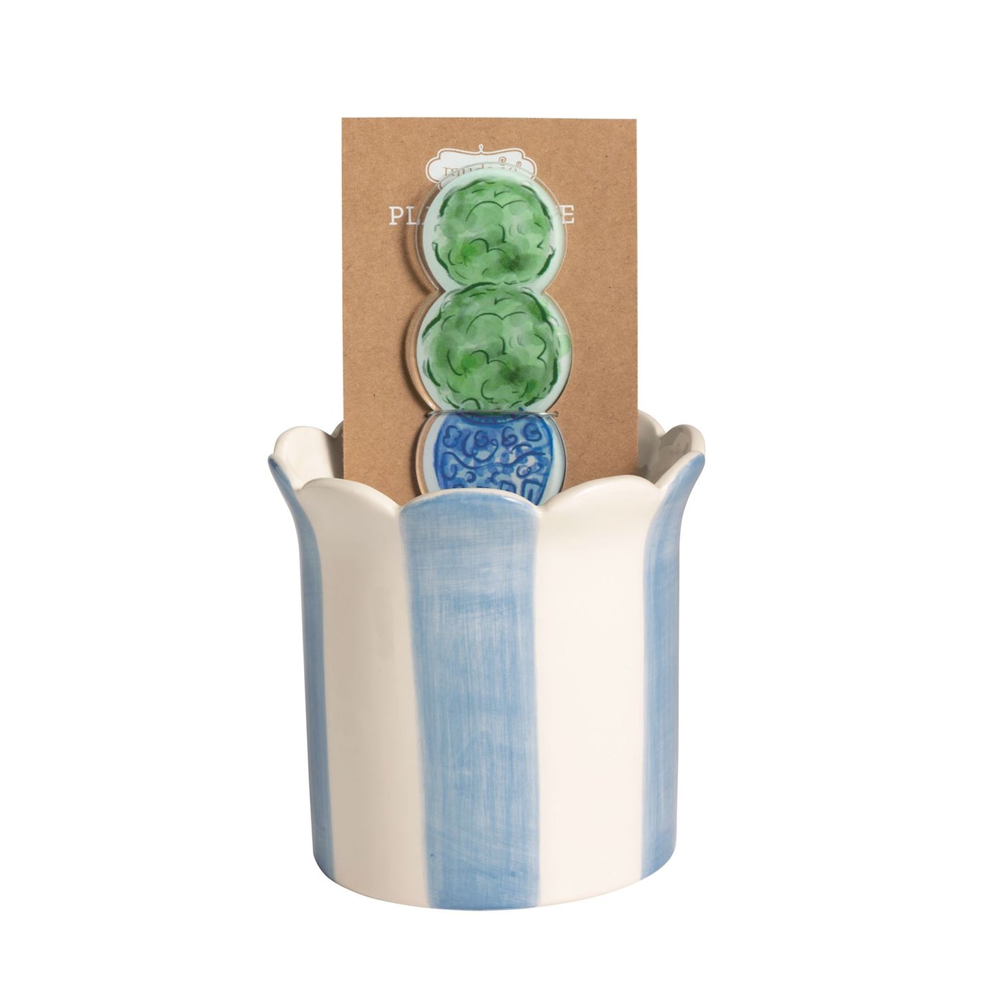 Mud Pie Planter Pot With Plant Stake