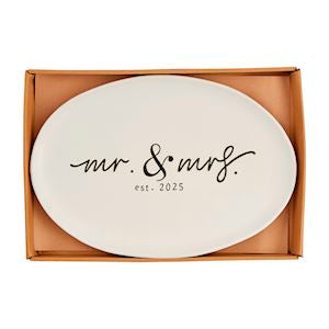Mud Pie Mr & Mrs Est 2025 Platter