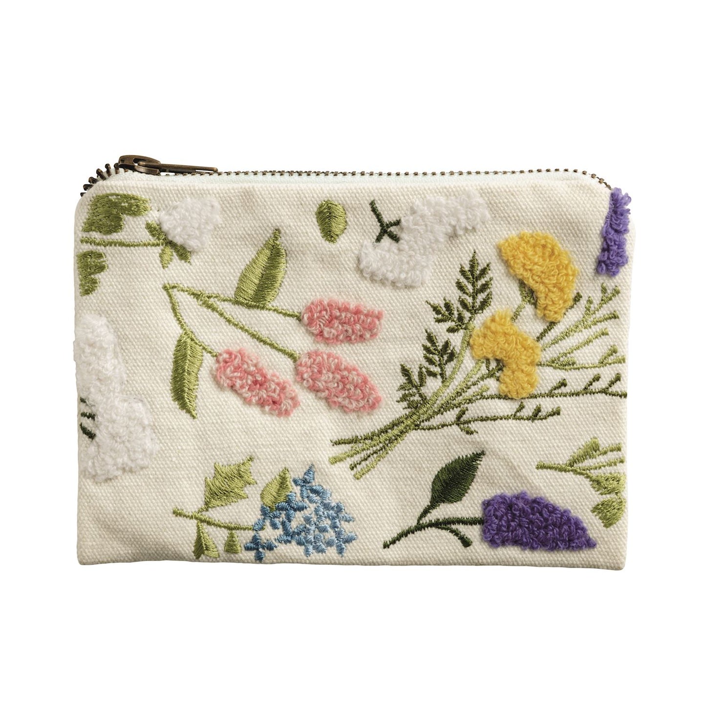 Mud Pie Floral Bead & Embroidery Zipper Pouches