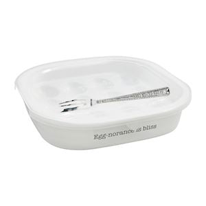 Mud Pie Egg-norance is Bliss Deviled Egg Tray With Lid Set