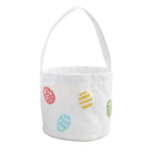Mud Pie Woven Cotton Easter Basket With Bead Accent