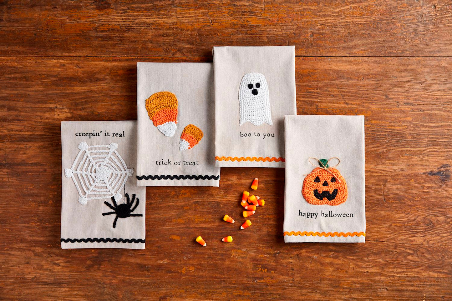 Mud Pie Crochet Halloween Tea Towel