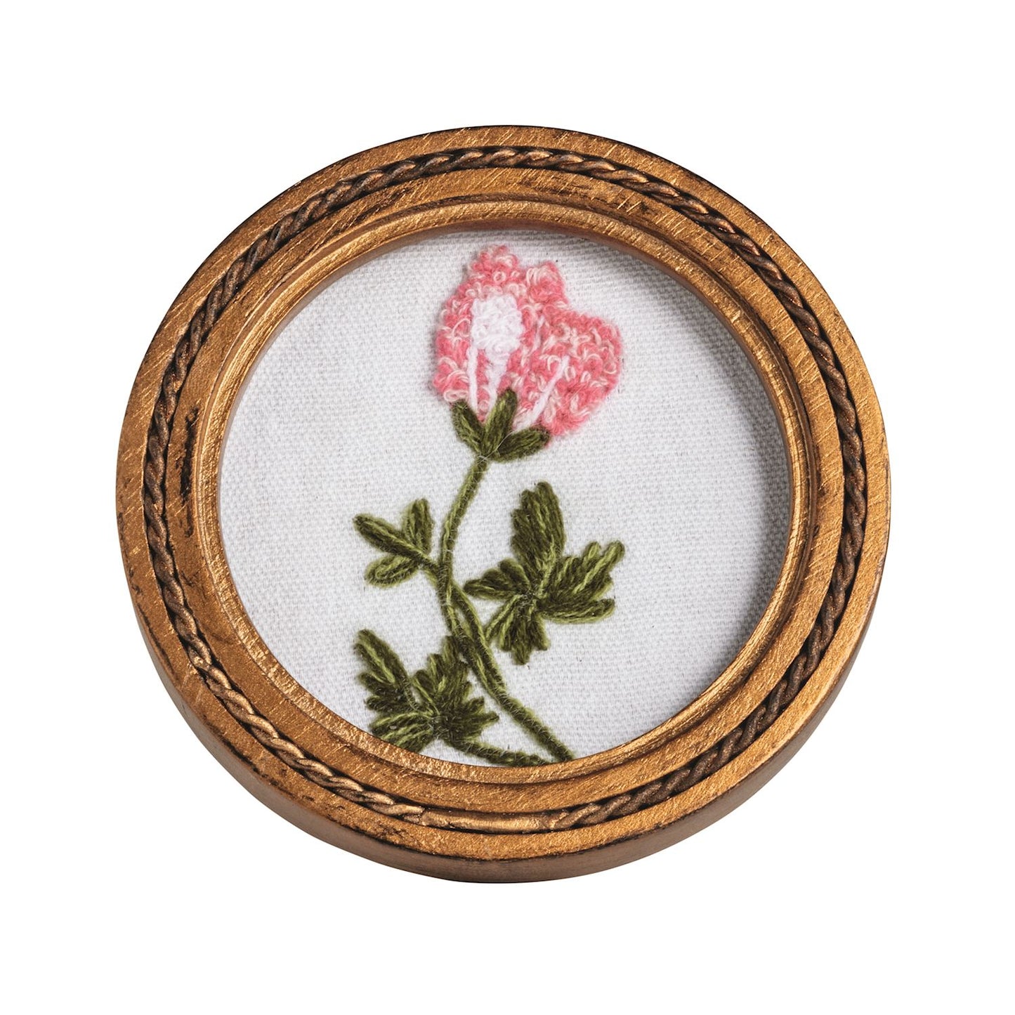 Mud Pie Framed Floral Embroidery Decor