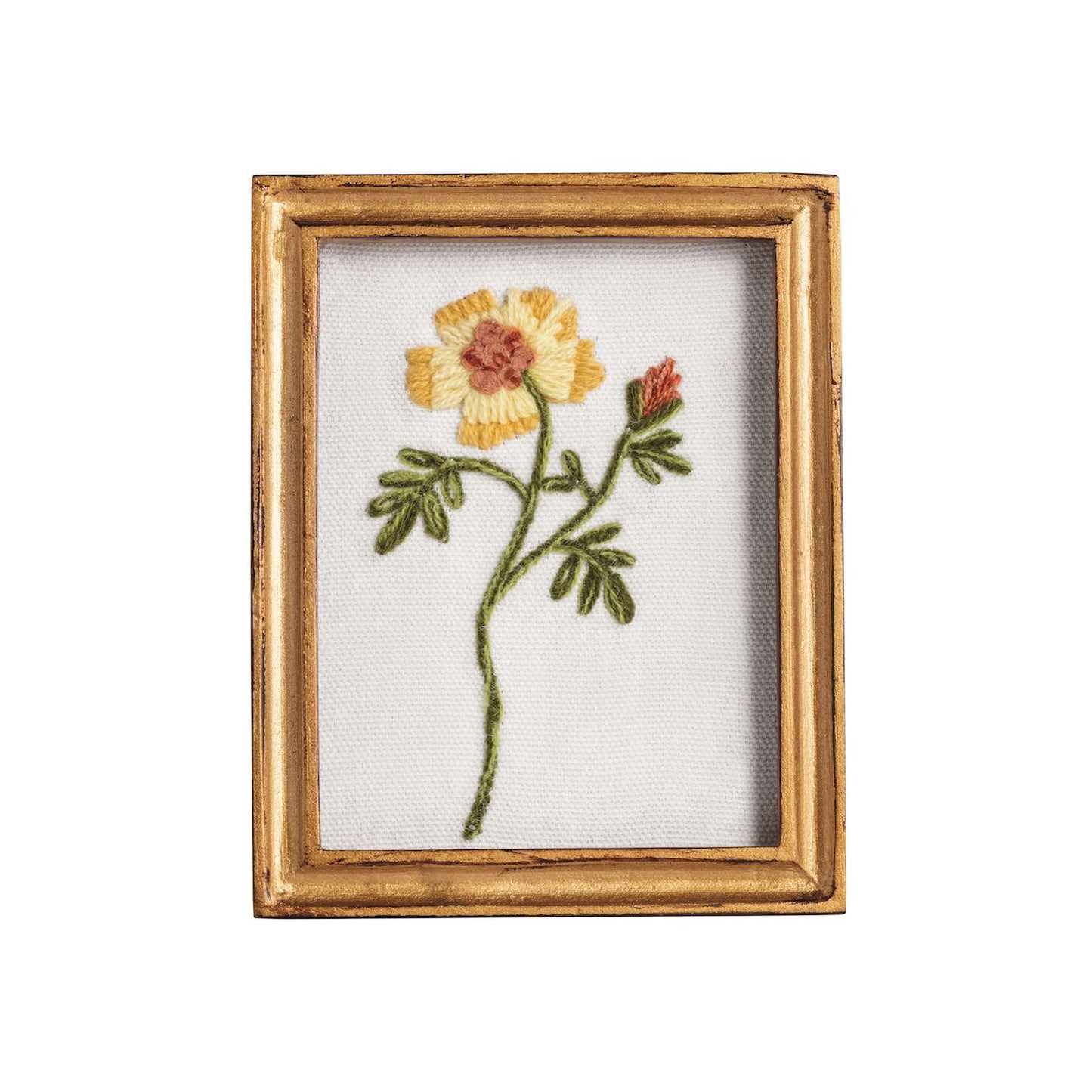 Mud Pie Framed Floral Embroidery Decor