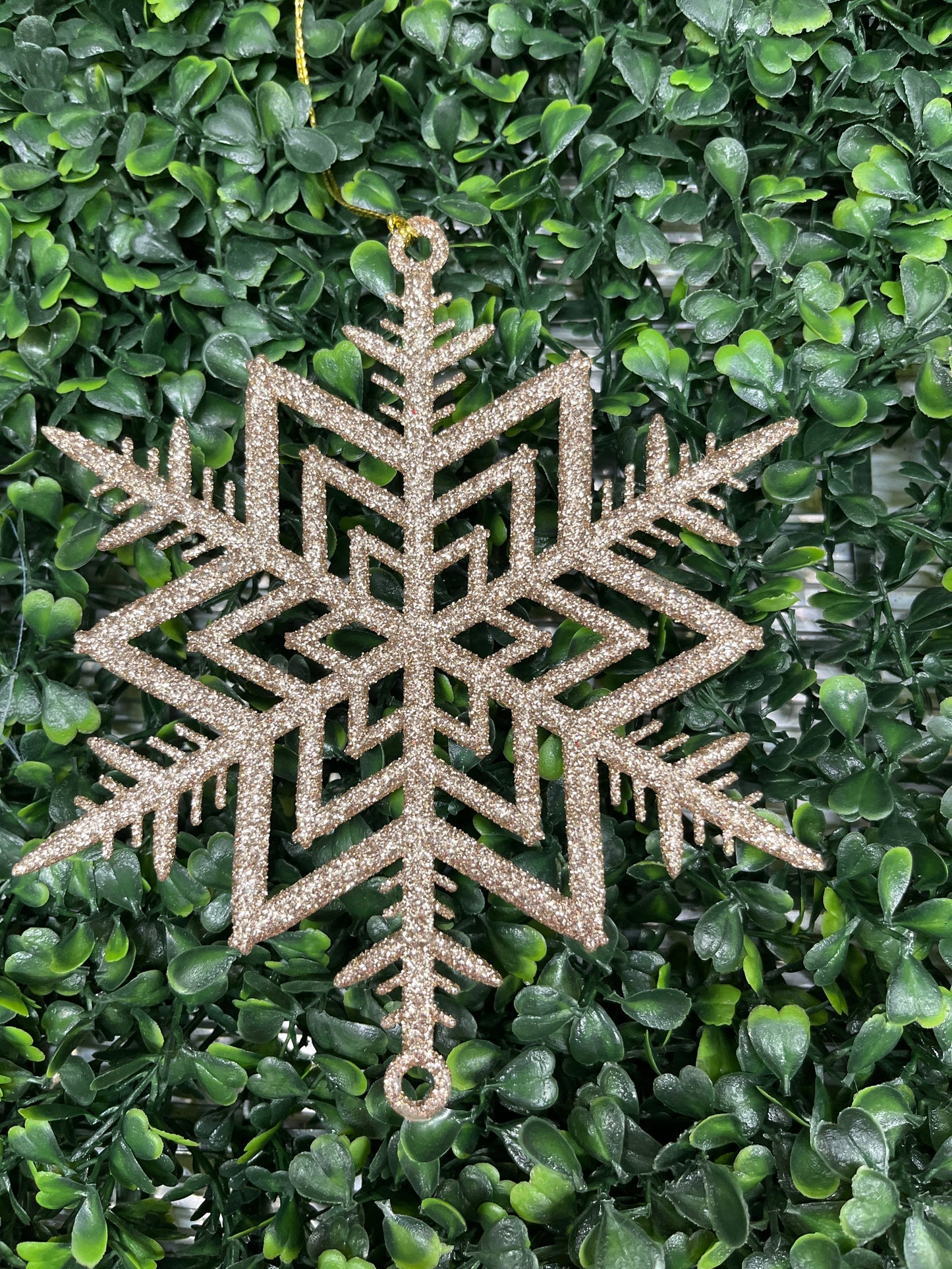 Large Champagne Glitter Snowflake Ornament